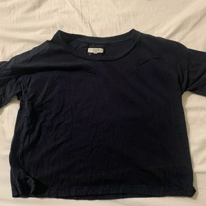 Madewell Navy Crop Top Shirt